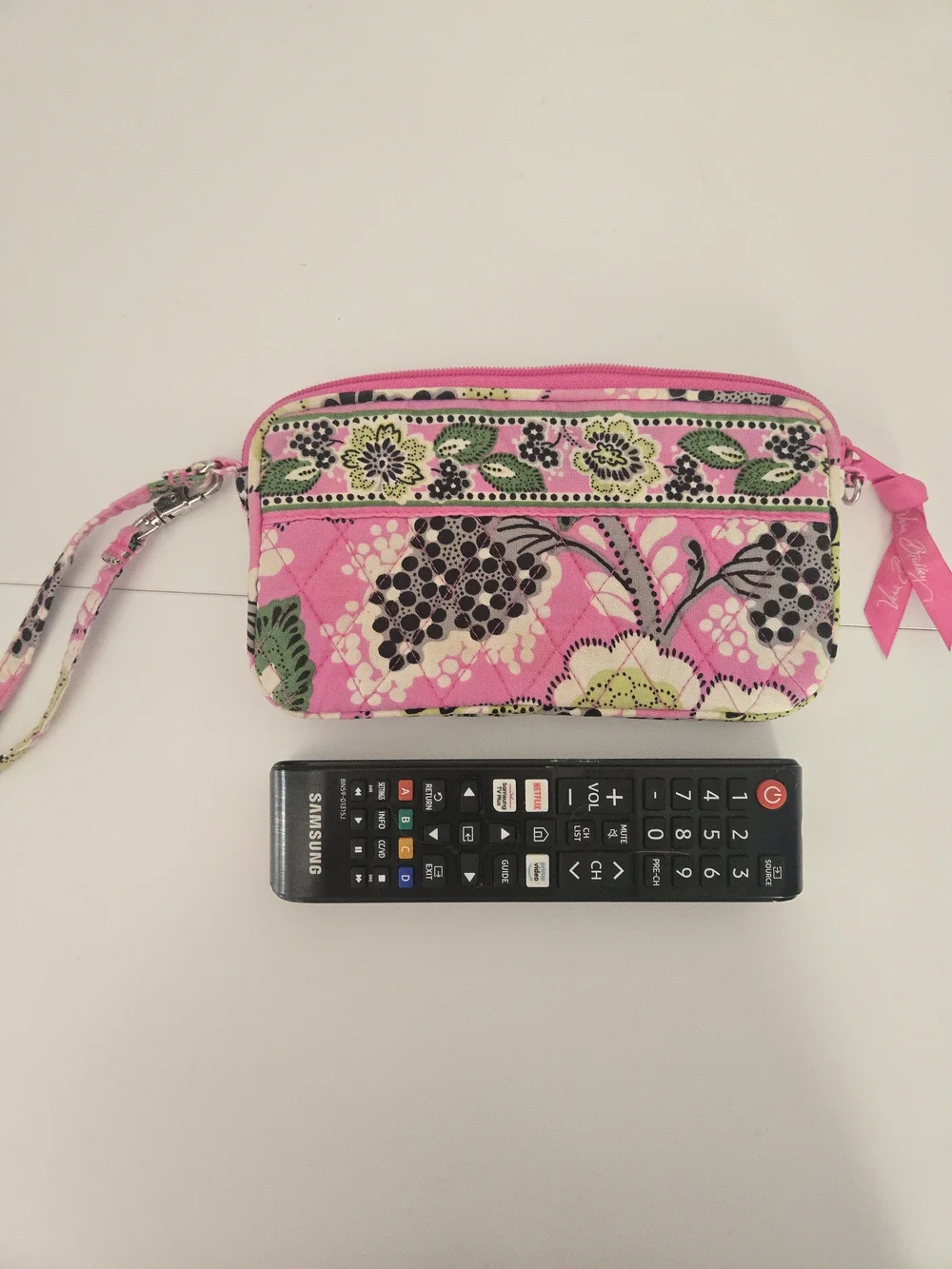 Vera Bradley Pink Quilted Floral Wristlet